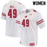 Women's Wisconsin Badgers NCAA #49 Christian Bell White Authentic Under Armour Stitched College Football Jersey PB31K05OW